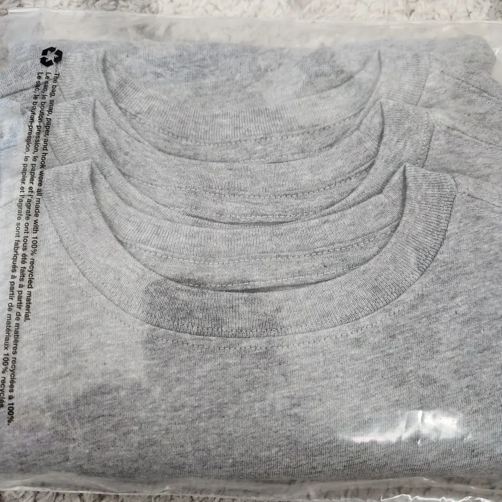GAP Kids  BOYS Gray Short Sleeve Cotton Crewneck Tees 3pc Set